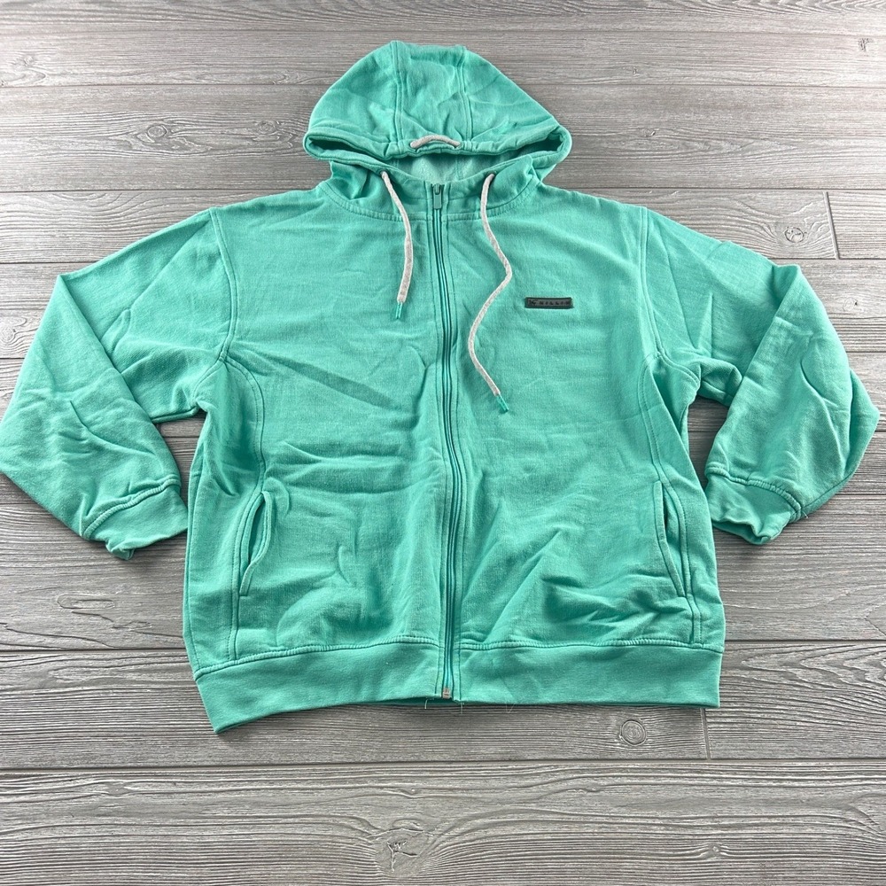 Killik Mens XL Full Zip Hoodie Mint Green Fleece Sweatshirt Outdoor Casual 797